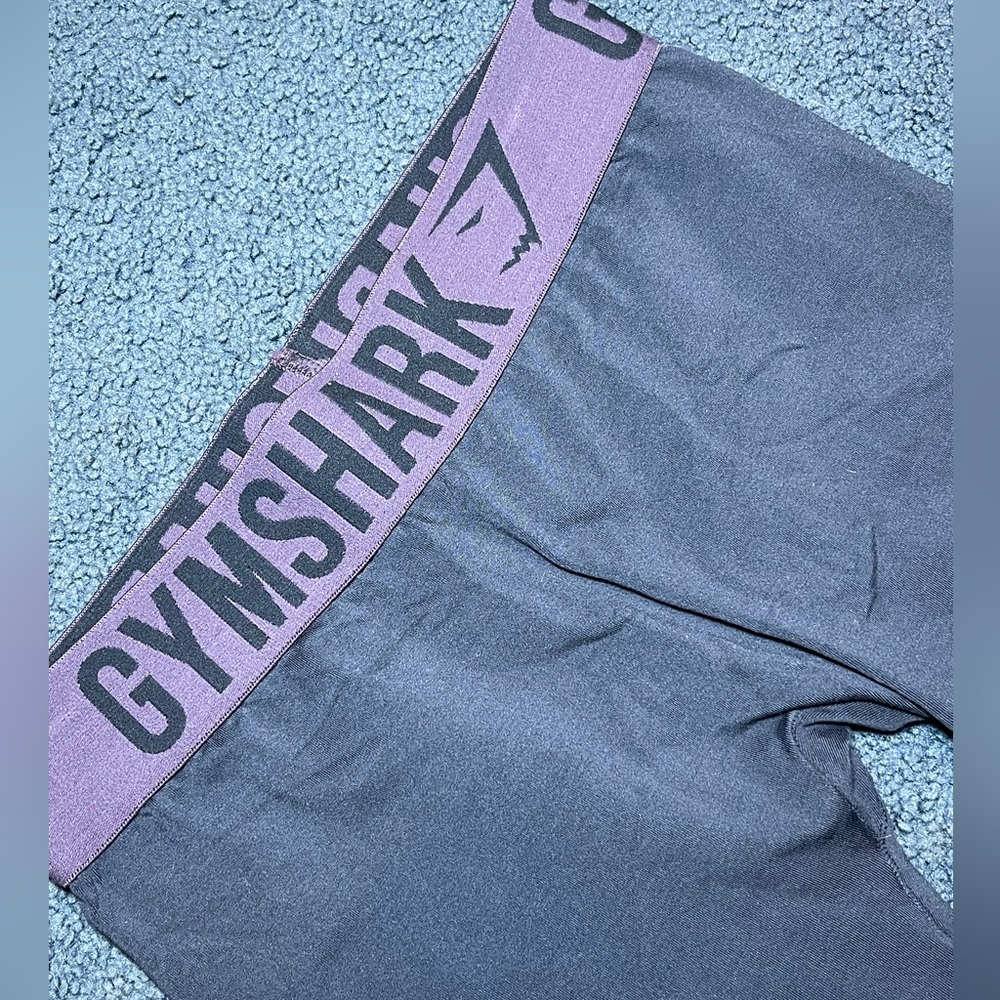 Gymshark Leggings Women XS Seamless Tight Preppy Purple Dark Gray Gym Active - Picture 2 of 5